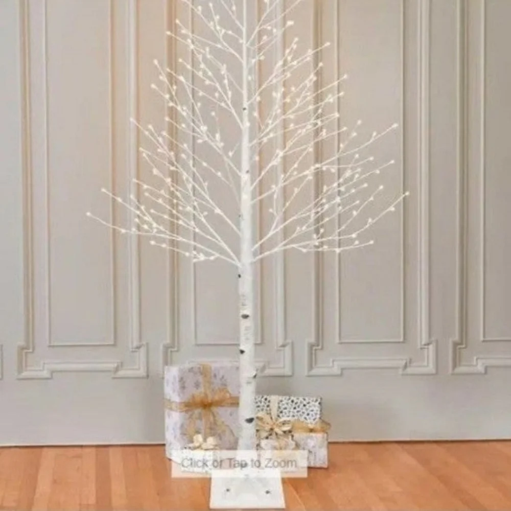 New 7' Multicolor LED Birch Tree new in box holiday Christmas